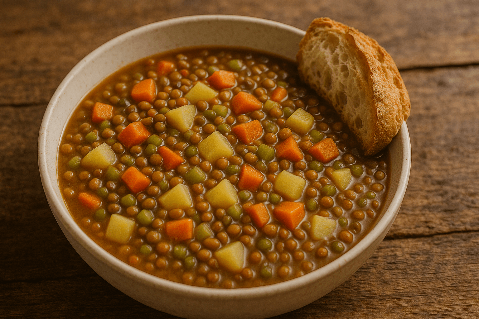 Linseneintopf mit Wurzelgemüse