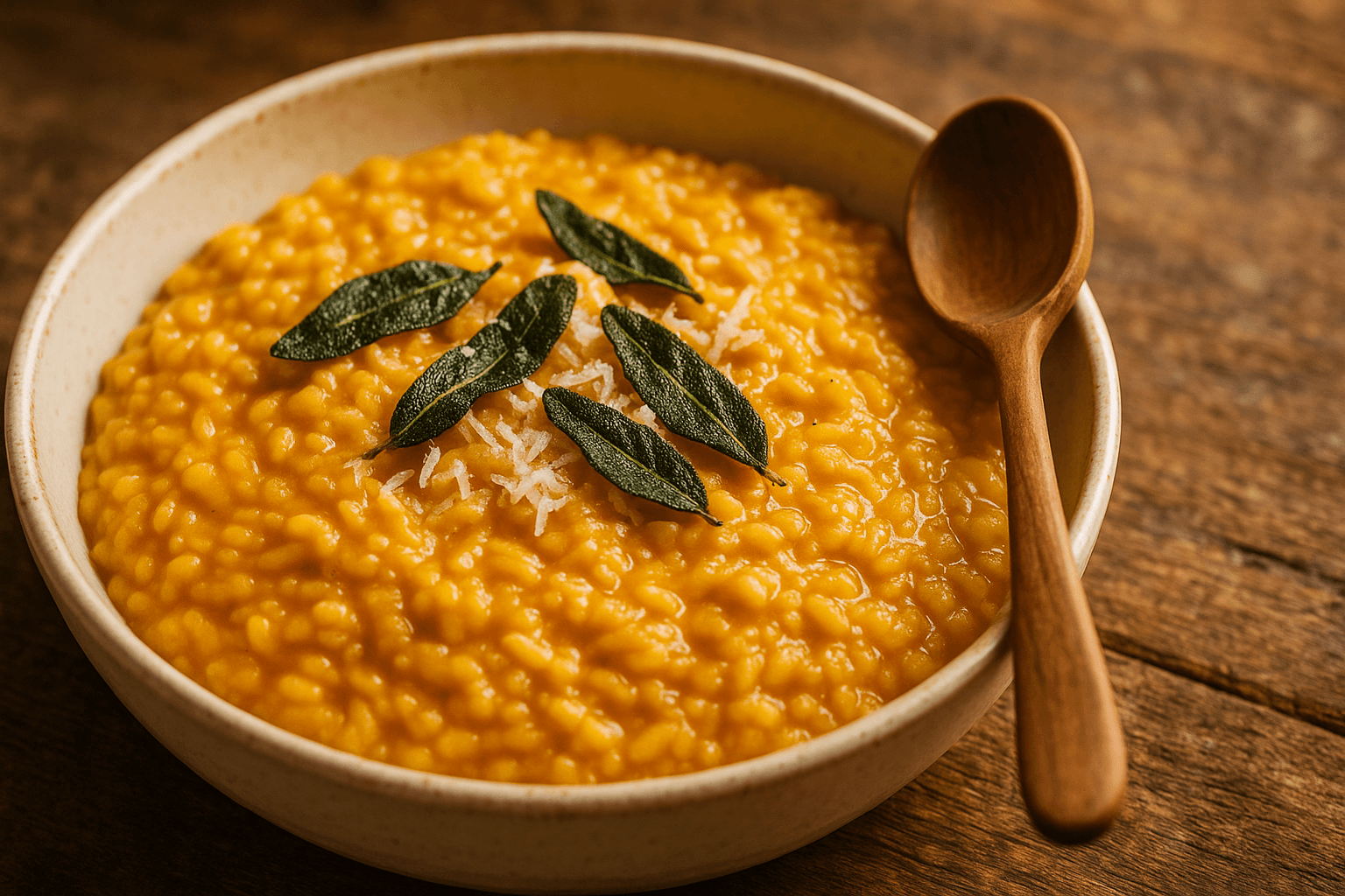 Kürbisrisotto mit Salbei und Parmesan