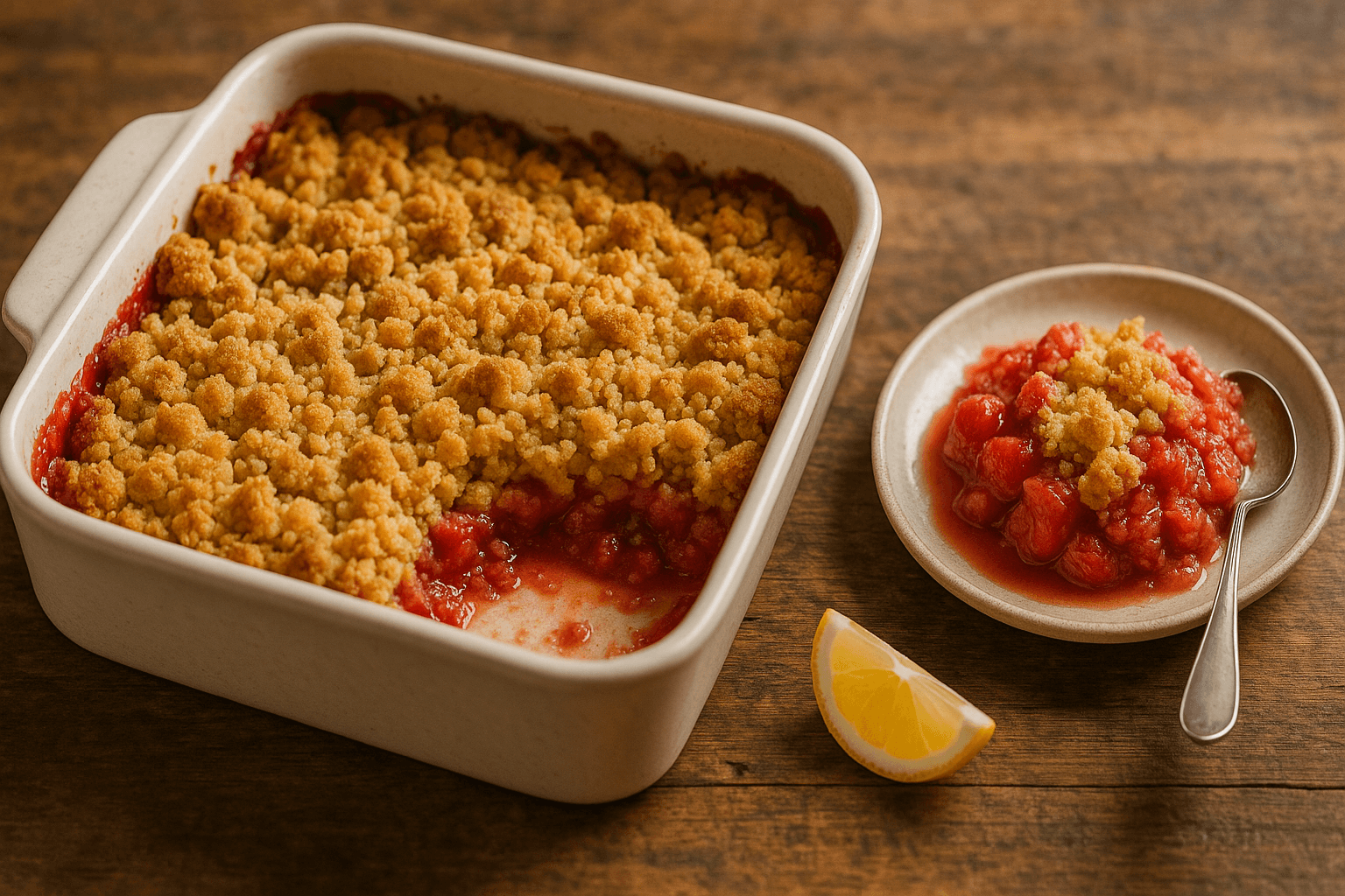 Erdbeer-Rhabarber-Crumble