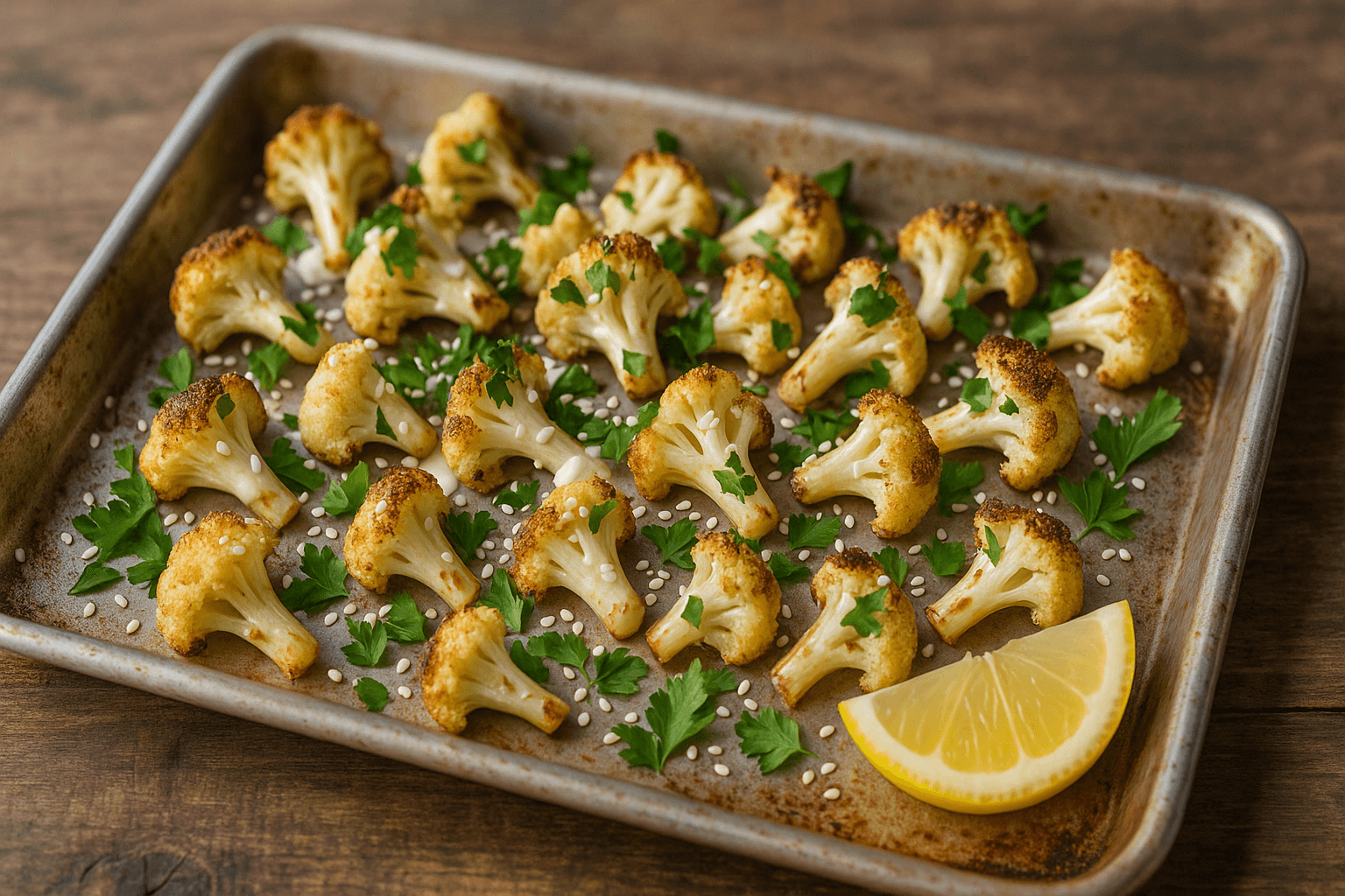 Gerösteter Blumenkohl mit Zitronen-Tahini