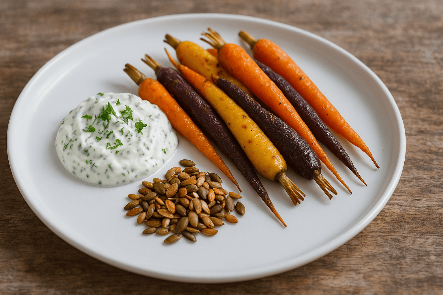 Ofengeröstete Rüebli mit Kräuterquark